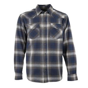 Noble Outfitters Brawny Snap Front Flannel Shirt Blue Medium NWT